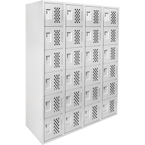 Clean Line Lockerettes, 6 -tier, Bank of 4, 18" x 72" x 12", Steel Checker Industrial Ltd.