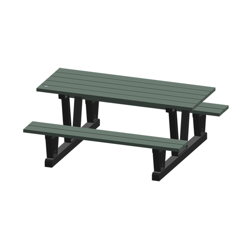 Recycled Plastic Outdoor Picnic Tables, 72" L x 60-5/16" W, Grey Checker Industrial Ltd.