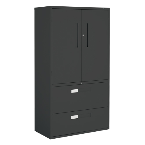 Multi-Stor Cabinet, Steel, 3 Shelves, 65-1/4" H x 36" W x 18" D, Black Checker Industrial Ltd.