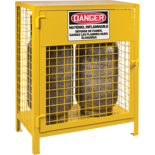 Gas Cylinder Cabinets, 2 Cylinder Capacity, 30" W x 17" D x 37" H, Yellow Checker Industrial Ltd.