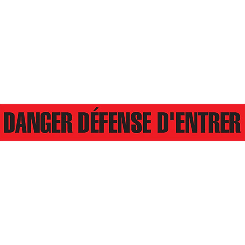 Ruban pour barricade "Danger D&eacute;fense D'Entrer", Français, 3" la x 1000' lo, 2 mils, Noir/rouge Checker Industrial Ltd.