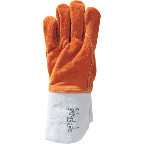 Lebon Heat Resistant Work Gloves, Leather, 10, Protects Up To 482° F (250° C) Checker Industrial Ltd.