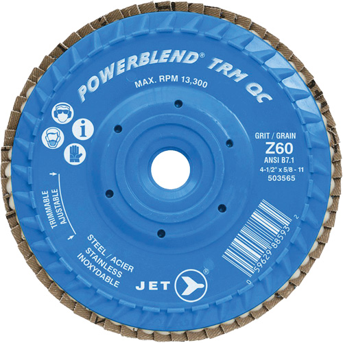 Disque &agrave; feuillets PowerBlend TRM QC ajustable, 4-1/2" x 5/8"-11, Type 27, Grain Z60, Alumine de zirconium Checker Industrial Ltd.