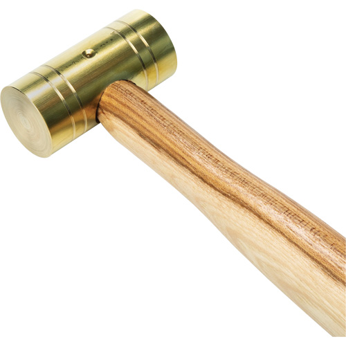 Brass Hammer with Hickory Handle, 1 lbs Head Weight, 11" L Checker Industrial Ltd.