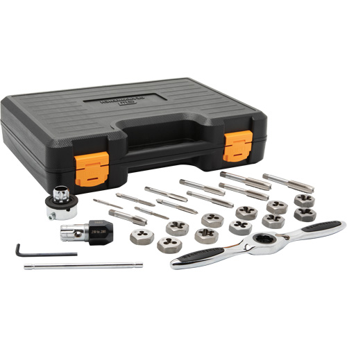 Jeu de tarauds et fili&egrave;res &agrave; cliquet m&eacute;triques, 27 Morcea Checker Industrial Ltd.