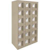 Assembled Lockerettes Clean Line Perforated Economy Lockers, 6 -tier, Bank of 3, 18" x 72" x 12", Steel Checker Industrial Ltd.