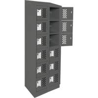 Clean-Line Perforated Lockerette, 6 -tier, Bank of 2, 15" x 72" x 12", Steel Checker Industrial Ltd.