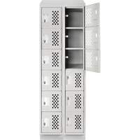 Clean-Line Perforated Lockerette, 6 -tier, Bank of 2, 15" x 72" x 12", Steel Checker Industrial Ltd.