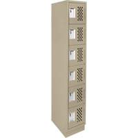 Assembled Lockerettes Clean Line Perforated Economy Lockers, 6 -tier, 18" x 72" x 12", Steel Checker Industrial Ltd.
