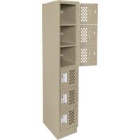 Assembled Lockerettes Clean Line Perforated Economy Lockers, 6 -tier, 18" x 72" x 12", Steel Checker Industrial Ltd.