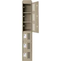 Assembled Lockerettes Clean Line Perforated Economy Lockers, 6 -tier, 18" x 72" x 12", Steel Checker Industrial Ltd.