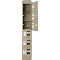 Assembled Lockerettes Clean Line Perforated Economy Lockers, 6 -tier, 18" x 72" x 12", Steel Checker Industrial Ltd.
