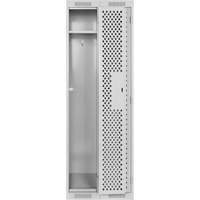 Clean Line Lockers, 2 -tier, 12" x 12" x 72", Steel, Grey, Rivet (Assembled), Perforated Checker Industrial Ltd.