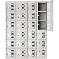 Clean Line Lockerettes, 6 -tier, Bank of 4, 18" x 72" x 12", Steel Checker Industrial Ltd.