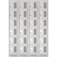 Assembled Clean Line Perforated Economy Lockers, 6 -tier, Bank of 4, 18" x 72" x 12", Steel Checker Industrial Ltd.