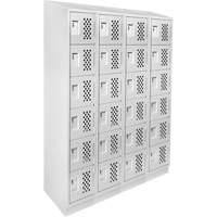 Assembled Clean Line Perforated Economy Lockers, 6 -tier, Bank of 4, 18" x 72" x 12", Steel Checker Industrial Ltd.