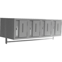 Wall Hung Lockers - Heavy Duty, Bank of 4, 18" x 12" x 12", Steel Checker Industrial Ltd.