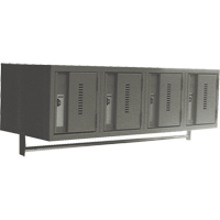 Wall Hung Lockers - Heavy Duty, Bank of 4, 18" x 12" x 12", Steel Checker Industrial Ltd.