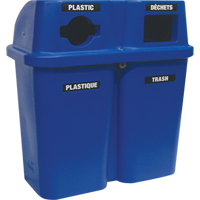 Recycling Containers Bullseye, Curbside, Plastic, 2 x 22 US gal. Checker Industrial Ltd.