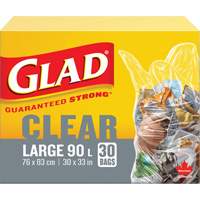 90L Garbage Bags, Regular, 30" W x 33" L, Clear Checker Industrial Ltd.