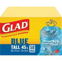 45L Recycling Bags, Regular, 24" W x 28" L, Blue Checker Industrial Ltd.