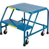 CSA-Certified Rolling Step Ladder, 2 Steps, 22" Step Width, 19" Platform Height, Steel Checker Industrial Ltd.
