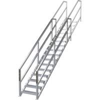 SmartStairs 11-16 Steps Modular Construction Stair System, 120" H Checker Industrial Ltd.