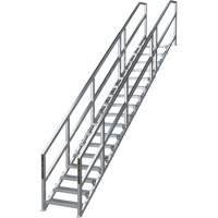 SmartStairs 17-21 Steps Modular Construction Stair System, 157-1/2" H Checker Industrial Ltd.