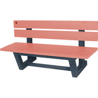 Outdoor Park Benches, Recycled Plastic, 60" L x 22-13/16" W x 29-13/16" H, Redwood Checker Industrial Ltd.