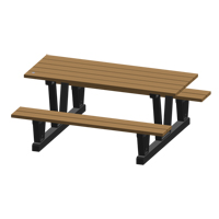 Recycled Plastic Outdoor Picnic Tables, 72" L x 60-5/16" W, Redwood Checker Industrial Ltd.