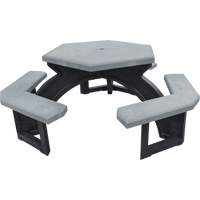Recycled Plastic Hexagon Picnic Tables, 78" L x 78" W, Grey Checker Industrial Ltd.