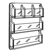 Pr&eacute;sentoirs, Mural, 9 fentes, Plastique, 30" la x 2" p x 36-7/8" h Checker Industrial Ltd.