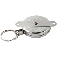 Self Retracting Key Chains, Chrome, 48" Cable, Mounting Bracket Attachment Checker Industrial Ltd.
