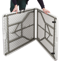 Fold-in-Half Table, Rectangular, 72" L x 30" W, Polyethylene, White Checker Industrial Ltd.