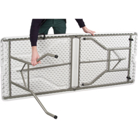 Fold-in-Half Table, Rectangular, 72" L x 30" W, Polyethylene, White Checker Industrial Ltd.