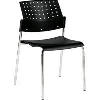 Armless Stacking Chair, Plastic, 33" High, 300 lbs. Capacity, Black Checker Industrial Ltd.