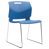 Chair, Plastic, 32-1/2" High, 300 lbs. Capacity, Blue Checker Industrial Ltd.
