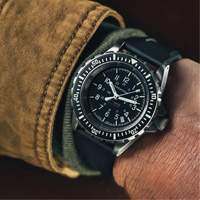 Large Diver's Automatic Watch, Digital, Battery Operated, 41 mm, Black Checker Industrial Ltd.