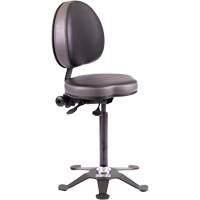TA190 Ergonomic Industrial Stool, Stationary, Adjustable, Vinyl Seat, Black Checker Industrial Ltd.