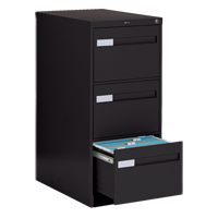 Vertical Filing Cabinet with Recessed Drawer Handles, 3 Drawers, 18.15" W x 26.56" D x 40" H, Black Checker Industrial Ltd.