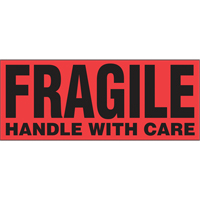 &eacute;tiquettes pour traitement sp&eacute;cial Fragile Handle with Care, 5" lo x 2" la, Noir/rouge Checker Industrial Ltd.