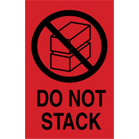 &eacute;tiquettes  Do Not Stack  pour envoi international, 6" lo x 4" la, Noir/rouge Checker Industrial Ltd.