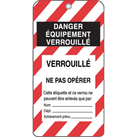 &eacute;tiquettes de verrouillage, Plastique, 3" la x 5-3/4" h, Français Checker Industrial Ltd.