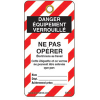 &eacute;tiquettes de verrouillage, Plastique, 3" la x 5-3/4" h, Français Checker Industrial Ltd.