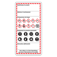 &eacute;tiquettes pour le milieu de travail, Papier cartonn&eacute;, 3" la x 6" h, Français Checker Industrial Ltd.