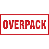 "Overpack" Handling Labels, 6" L x 2-1/2" W, Red on White SGQ528 | Checker Industrial Ltd.