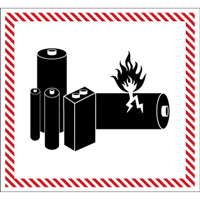 Hazardous Material Handling Labels, 4-1/2" L x 5-1/2" W, Black on Red SGQ532 | Checker Industrial Ltd.