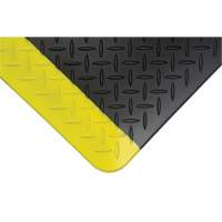 Anti-Fatigue Matting, Diamond, 1-2/3' x 3-1/4' x 3/4", Black/Yellow, Polyurethane Checker Industrial Ltd.