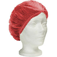 RONCO Care Pleated Bouffant Cap, Polypropylene, 24", Red Checker Industrial Ltd.