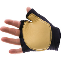 Anti-Impact Tool Grip Fingerless Right-Hand Glove, Size X-Small, Grain Leather Palm Checker Industrial Ltd.